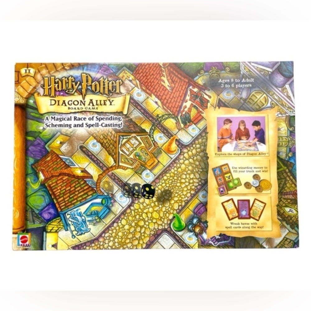 Vintage 2001 Harry Potter Diagon Alley Board Game 100% Mattel COMPLETE